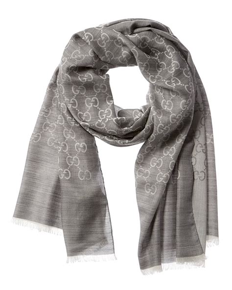 gucci wool silk blend scarf|gucci wool scarf sale.